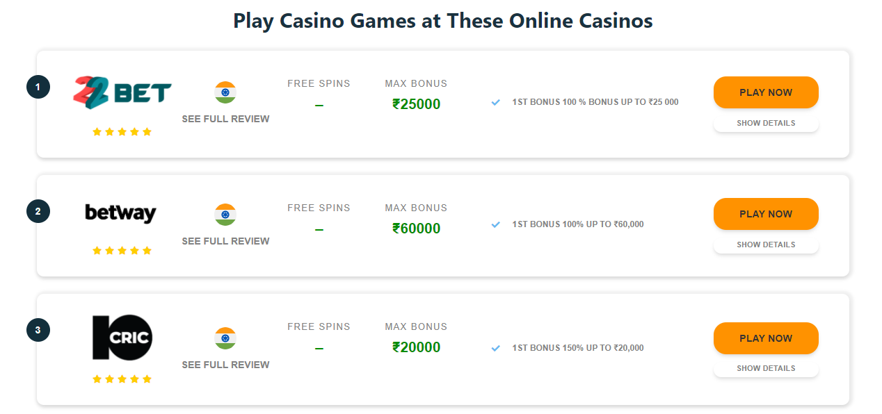 online casino games india 1