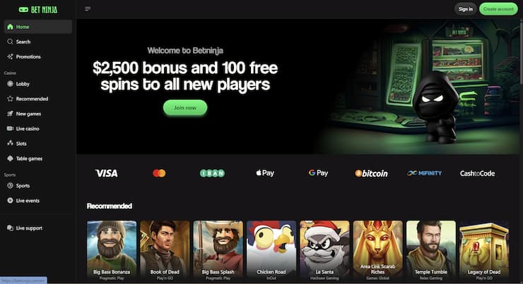 An image showing BetNinja, another top betting platform for Canadian players.