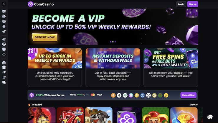 A look at CoinCasino and its generous $30,000 welcome bonus.
