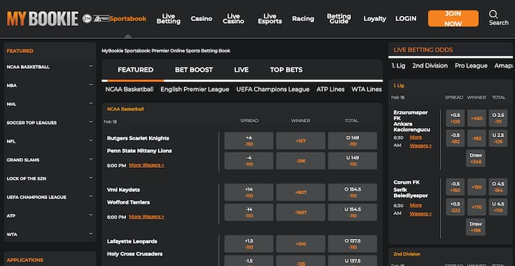 MyBookie sportsbook promos section