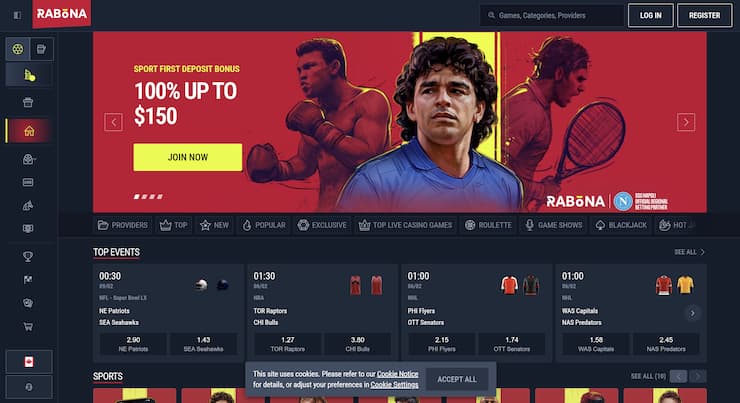 A look at Rabona and its generous $150 sports welcome bonus.
