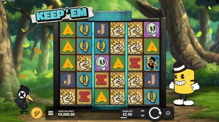 A screenshot of Keep Em slot by Hacksaw Gaming