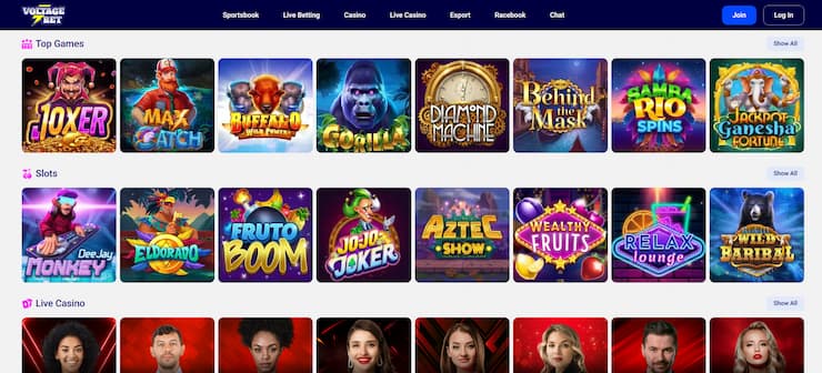 Lots to choose for Nevada players at VoltageBet online casino.