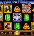 Da Vinci Diamonds slot gameplay screen showing reels and symbols