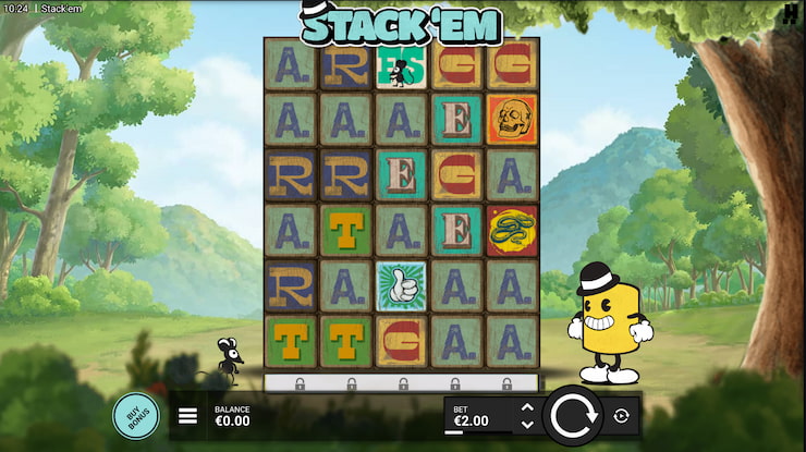 A look at the Stack Em slot gameplay.